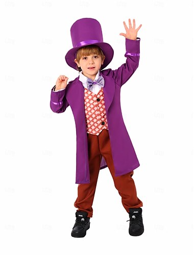  Charlie und die Schokoladenfabrik Wonka Willy Wonka Cosplay Kostüm Outfits Cosplay Film Cosplay for Jungen Kinder Karneval Maskerade Veranstaltung / Fest Maskerade