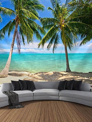  Natur Strand Ozean Wandteppich Wand Kunst große Wandteppich Wandbild Dekor Fotografie Hintergrund Decke Vorhang Haus Schlafzimmer Wohnzimmer Dekoration Wandtuch XXL Natur