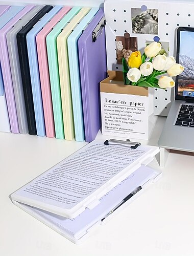  Aufbewahrungsbox für A4-Aktenordner mit großer Kapazität und Plattenclip, Informationsbuch zu Prüfungsunterlagen, Fächerklassifizierung für Studenten