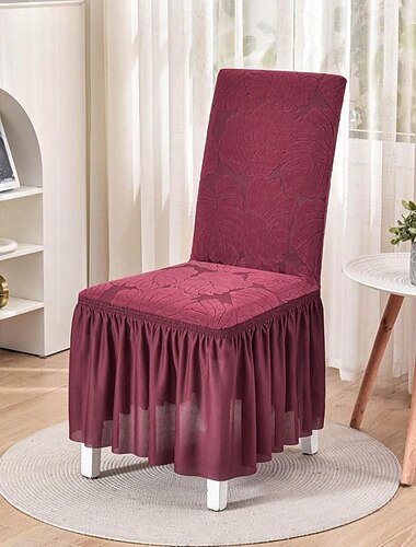 Stuhlhusse mit Rocksaum elegantes und stilvolles Design weicher und strapazierfähiger Stoff perfekt für Esszimmer oder besondere Anlässe bietet umfassenden Stuhlschutz einfach anzubringen und