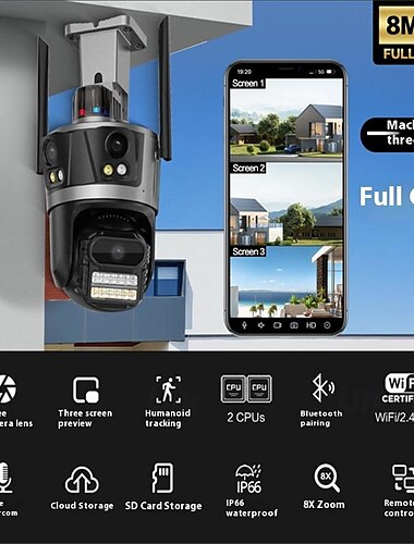  1080p Wi-Fi Smart Home Sicherheitskamera - Bewegungserkennung Farbnachtsicht Personenerkennung AI Alarm IP Kamera
