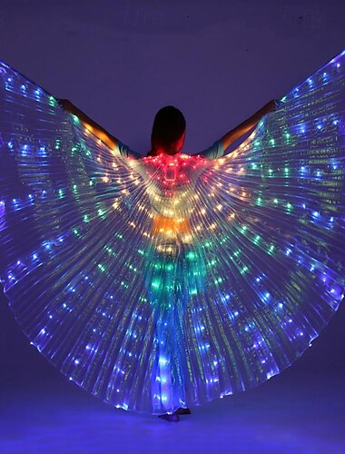  LED-Flügel, leuchtende Engelsflügel, leuchtende Flügel, Bauchtanz-Kostümflügel, LED-Schmetterlingsflügel für Erwachsene und Kinder, leuchtende Kostüm-Performance-Kleidung für Karneval