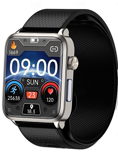  696 p300 Luftpumpe Blutzuckeruhr Smartwatch 1,83 Zoll Bluetooth Schrittzähler Anruferinnerung Schlaftracker Kompatibel mit Android iOS Männer Freisprecheinrichtung Nachrichtenerinnerung IP67 40mm