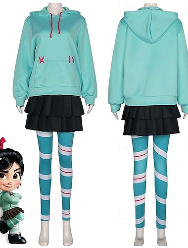  Ralph brise Internet Vanellope von Schweetz Jupe Costume de cosplay Cosplay Cosplay de Film for Femmes Fille Adultes Mascarade Tenue Quotidienne