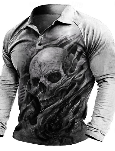  Homme Sombre Polo Manche Courte Polos Col Rabattu Vêtements de sport Abstrait Occasionnel Extérieur Rue Quotidien Fête 3D Imprimé Printemps & Été Noir Kaki Gris