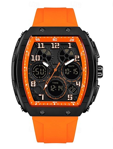  SANDA Herren Digitaluhr Draussen Sport Modisch Armbanduhr leuchtend Stopuhr Wecker Countdown Kieselgel Beobachten