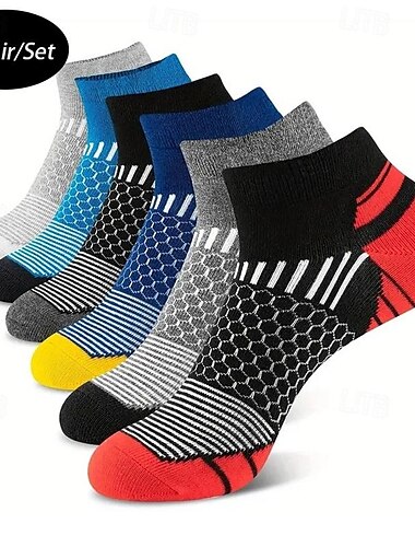  Hombre 6 pares Paquetes múltiples Calcetín Calcetines para correr Calcetines informales Negro Blanco Color Geométrico Deporte Diario Vacaciones Básico Medio Primavera Otoño Moda Casual