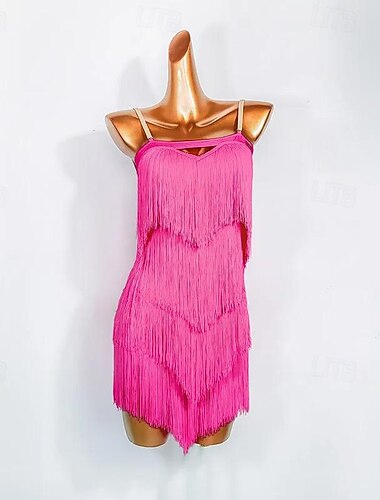  Latijnse dans Kleding Kwastje Pure Kleur Gesplitst Dames Prestatie Opleiding Mouwloos Kristal Katoen Spandex