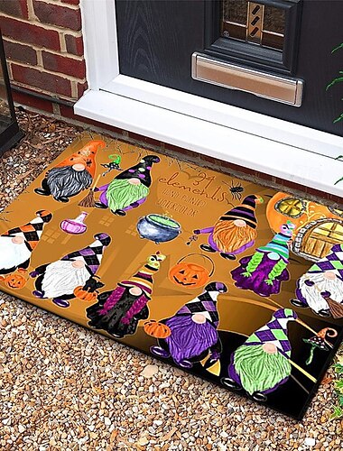  Halloween Dekorationen Zwerge Fußmatte Küchenmatte Bodenmatte rutschfeste Flächenteppich Ölbeständiger Teppich Indoor Outdoor Matte Schlafzimmer Dekor Badezimmermatte Eingangsteppich