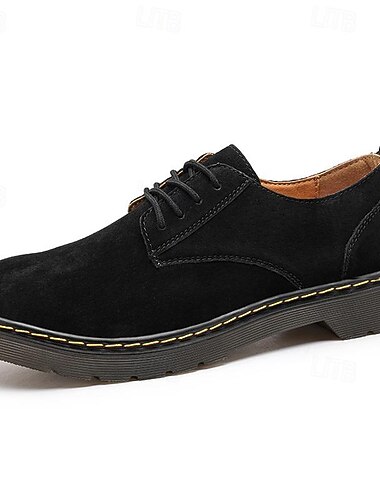  Men's Classic Suede Oxfords with Durable Rubber Sole – Stylish Tan Lace-Up Shoes for All Occasions