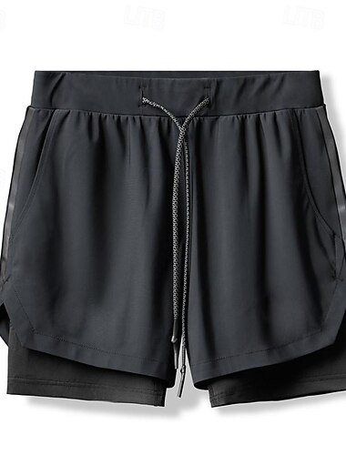  Per uomo Pantaloncini da corsa Pantaloncini da palestra Pantaloncini da tuta Tasche A cordoncino 2 in 1 Cinturino elastico Pantaloncini / Cosciali Esterno Sportivo Al coperto Asciugatura rapida