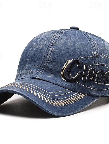  Per uomo Cappellino da baseball Cappello da sole Cappello da camionista Nero Blu Cotone Con ricami Di tendenza Informale Strada Giornaliero Alfabetico Regolabile Crema solare Traspirante