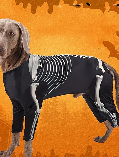  Hunde Halloweenkostüm Hunde-Kostüm Skelett / Totenkopf Gruseliges Kostüm Weich Halloween Karneval Party Kleidungs-Outfits für Hundewelpen