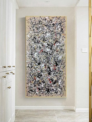  met de hand geschilderd jackson pollock canvas heldere kleurrijke woonkamer moderne muur decor abstracte kunst moederdag cadeau home decor geen frame