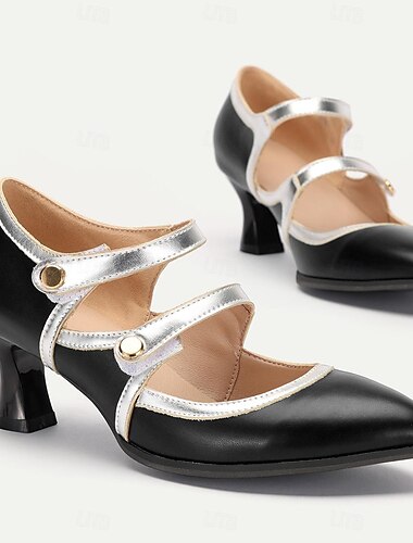  Damen-Vintage-Mary-Jane-Pumps – elegante grüne und silberne Halbschuhe mit doppeltem Riemen für Oktoberfest, Partys und formelle Anlässe