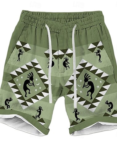 Per uomo Pantaloncini Pantaloncini estivi Pantaloncini casual Tasche A cordoncino Vita elastica Griglia / Scacchi Geometrica Traspirante Morbido Breve Informale Giornaliero Per eventi Di tendenza