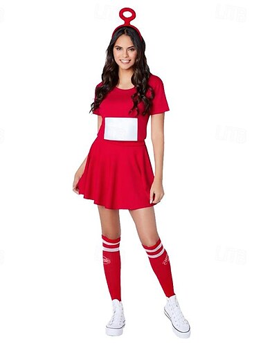  Außerirdischer Teletubbies Faschingskostüme Kleid Stirnband Kinder Erwachsene Damen Lustiges Kostüm Leistung Party Karneval Einfaches Karnevalskostüm