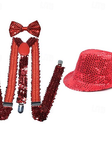  Retro Vintage Goldene Zwanziger 1920er Panamahut Zubehörset Der große Gatsby Pailletten Herren Maskerade Veranstaltung / Fest Junggesellinnenabschiedsparty Erwachsene Hut Hosenträger