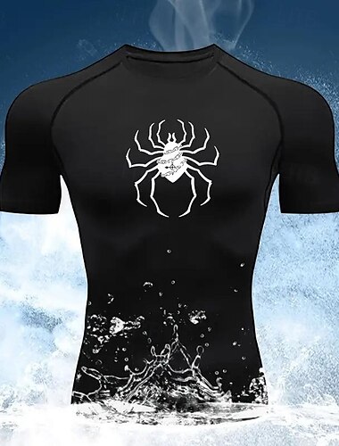  Hombre Camiseta Compresión Camisa atlética Camisa de gimnasia Camisa de fitness Manga Corta Camiseta Casual Ropa Deportiva Transpirable Secado rápido Estiramiento alto Compresión Aptitud física