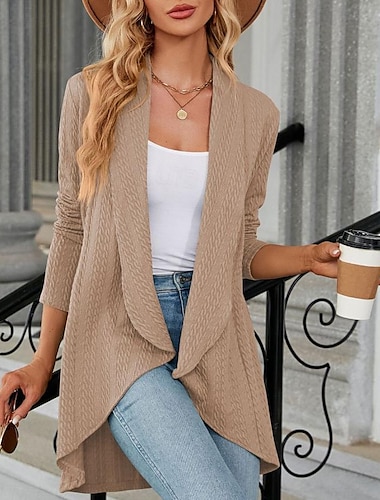  Damen Anzüge B¨¹ro Rüsche Feste Farbe Komfortabel Stilvoll Regular Fit Oberbekleidung Langarm Frühling Weinrot S