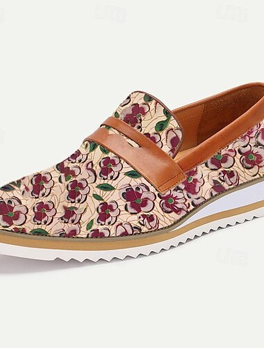  Herren Loafer & Slip On Schuhe bedrucken Penny Loafers Klassische Loafer Leder Italienisches vollnarbiges Rindsleder Komfortabel Rutschfest Halbschuhe Braun