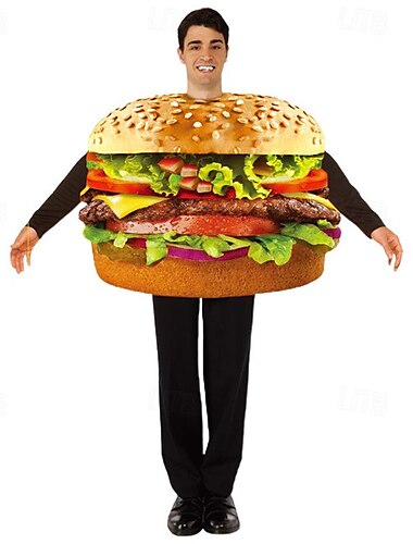  Hamburger Faschingskostüme Cosplay Kostüm Lustige Kostüme Erwachsene Herren Damen Cosplay Leistung Party Halloween Karneval Maskerade Einfaches Karnevalskostüm
