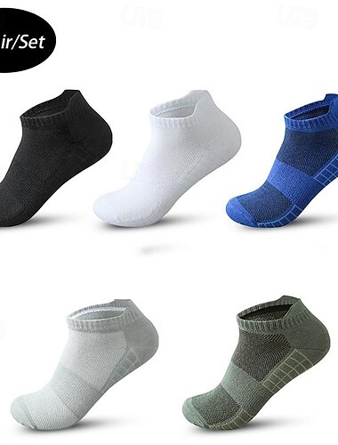  Hombre 5 pares Paquetes múltiples Calcetín Calcetines para correr Calcetines informales Negro Blanco Color Plaid Bloque de color Deporte Diario Vacaciones Básico Fino Verano Primavera Moda Casual