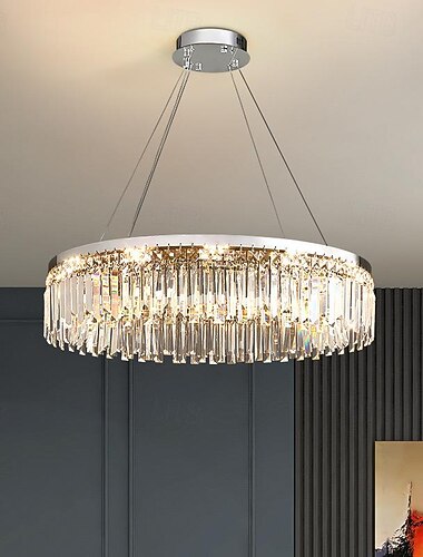  Chandelier LED 50/80cm Crystal Ceiling Light Circle Design Unique Design Flush Mount Lights Stainless Steel LED Nordic Style 110-240V