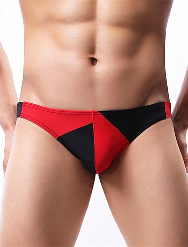 Pánské 1 ks Boxerky Slátanina Polyester Prodyšné Yumuşak Pohodlné Barevné bloky Střední vzestup Černá Bílá