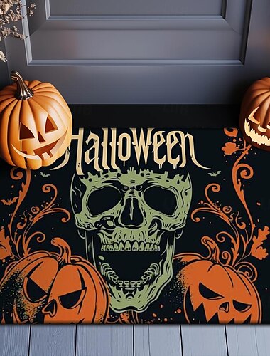  Halloween-Dekorationen, Friedhofs-Vogelscheuche, Fußmatte, Küchenmatte, Bodenmatte, rutschfester Teppich, ölbeständiger Teppich, Indoor-Outdoor-Matte, Schlafzimmerdeko, Badezimmermatte,
