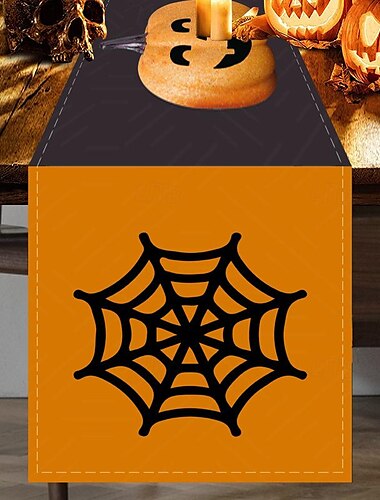  Halloween-Tischläufer – gruseliges und festliches Design – langlebig und pflegeleicht – perfekt für Halloween-Partys und als saisonale Dekoration zu Hause – ideal für Esstische und Buffets
