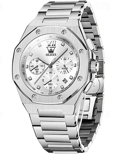  nuovo olevs olevs marchio business moda tendenza orologi da uomo calendario luminoso piccolo classico a tre lancette multifunzione cintura in acciaio orologio al quarzo impermeabile semplice orologio