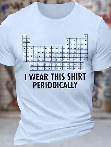  Herren Geometrisch Grafikdrucke Lustig Buchstabendruck T Shirt Grafischen T-Shirt 100% Baumwolle Kurzarm Grafik Hemd Marineblau Heather Grey Schwarz Bequemes T-Shirt Urlaub Straße