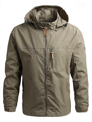  Herren Soft Shell Jacke Wanderjacke Draussen Windundurchlässig Wasserdicht Kapuzenshirt Windbreaker-Jacke Camping / Wandern / Höhlenforschung Reisen Schwarz Armeegrün Khaki Dunkelblau Grau