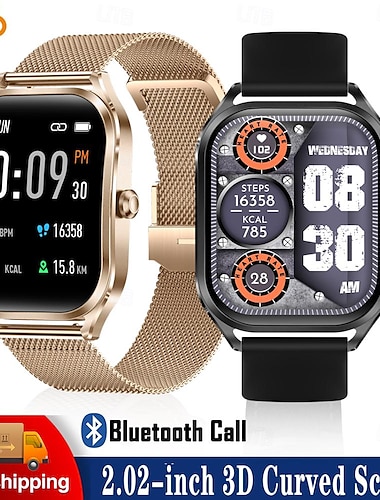  696 H35 Reloj inteligente 2.02 pulgada Pulsera inteligente Bluetooth Podómetro Recordatorio de Llamadas Seguimiento del Sueño Compatible con Android iOS Hombre Llamadas con Manos Libres Recordatorio