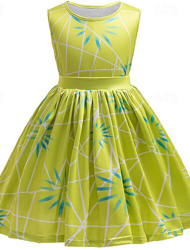  Alles steht Kopf 2 FREUDE Kleid Kostüm Cosplay Film Cosplay for Mädchen Kinder Karneval Party