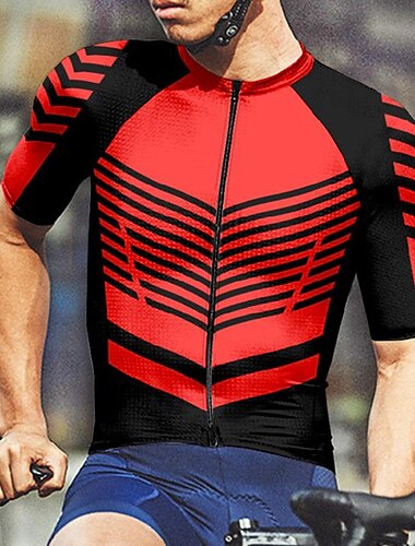  Herren Radtrikot fahrradbekleidung Fahrradtrikot Kurzarm Fahhrad T-Shirt Trikot mit 3 Gesäßtaschen MTB Mountain Atmungsaktiv Schnelltrocknend Anatomisches Design Schweißtransportierend Gelb Rot