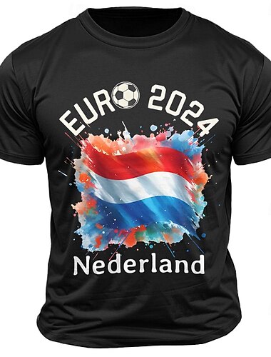 Fahne Fußball-T-Shirt Fußball Schwarz Rote Dunkelblau T Shirt Herren Grafik 100% Baumwolle Hemd Sport Klassisch Hemd Kurzarm Bequemes T-Shirt Sommer Frühling Modedesigner-Kleidung S M L XL XXL