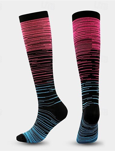  Calcetines de compresión Calcetines Deportivos Calcetines para correr 1 Par A rayas Mujer Calcetines de tubo Transpirable Reductor del Sudor Cómodo Entrenamiento de gimnasio Baloncesto Corriendo