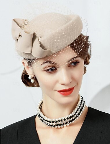  hatter 100 % ull beretthatt fedorahatt bryllupscocktail elegant bryllup med hodeplagg i ren tyll