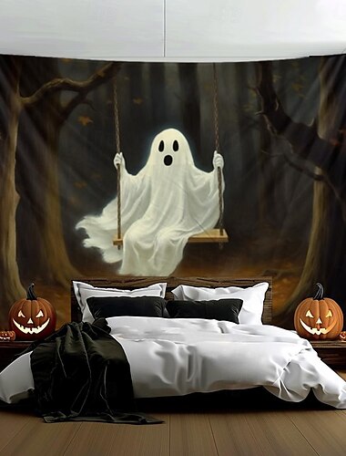 halloween dekorace duch pole závěsný gobelín nástěnné umění velký gobelín nástěnná malba výzdoba fotografie pozadí přikrývka opona domácí ložnice obývací pokoj