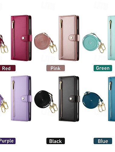  Handy Hülle Handyhüllen Für Samsung Galaxy S26 Ultra Plus S25 S24 S23 S22 S23 FE S21 Ultra Plus S20 A55 5G A35 5G Rückseite Mit Ständer Magnetisch Reisverschluss Retro TPU PU-Leder