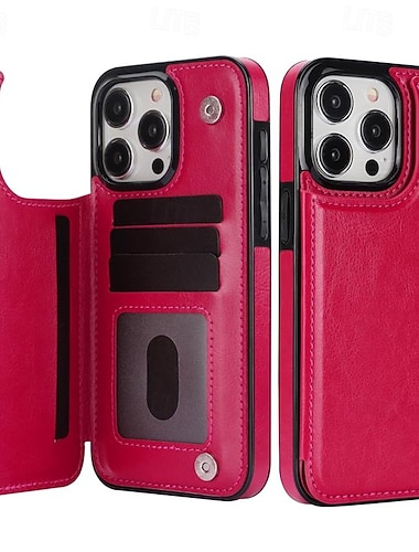  Handy Hülle Handyhüllen Für iPhone 16 15 14 Pro Max Plus 13 12 11 Pro Max Mini Rückseite Mit Ständer Magnetisch Kartenfach Retro TPU PU-Leder