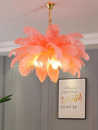  led függőlámpa csillár gyönyörű extra nagy 80cm-es strucctoll csokor 5 fényes függőlámpa romantikusan szerelhető világítótest étterembe hálószoba lánc állítható