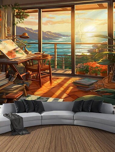  natură copac peșteră peisaj agățat tapiserie artă de perete tapiserie mare decor mural fotografie fundal pătură perdea acasă dormitor living decor