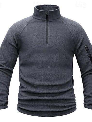  Herren Fleecejacke für Wanderer Winter Draussen Warm Weich Komfortabel Vliesjacken Warme taktische Jacke Sport Fleecejacke mit Kapuze Klettern Camping / Wandern / Höhlenforschung Reisen Dunkelgrau