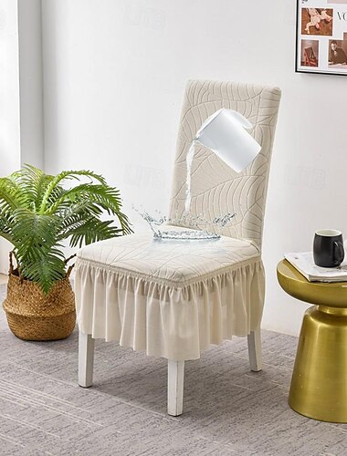  wasserabweisendes, verstellbares Stuhlhussen-Set für Esszimmer, Stretch-Jacquard-Spandex-Sitzbezug, abnehmbarer Bezug für Stühle mit hoher Rückenlehne