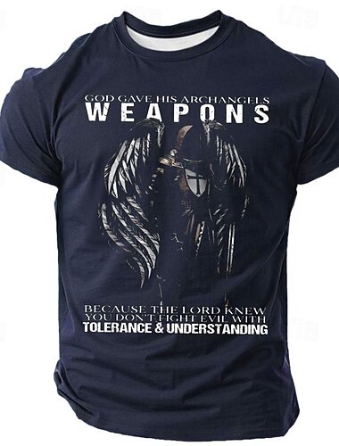  Herre Tempelridderne T skjorte Kortermet T skjorte 3D-utskrift Crew-hals Skjorte Årgang Kul Fest Ferie Svart Blå Grønn Sommer Vår Klær S M L XL XXL XXXL