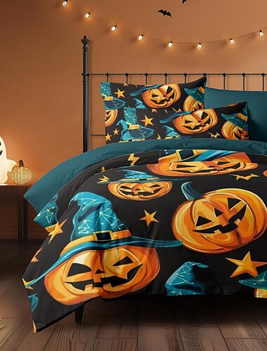  halloween samling dynetrekk sett jack o lanterne gresskar 3-delt sett supermykt hudvennlig langvarig