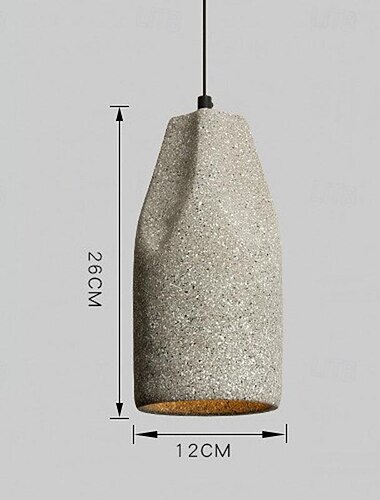  Lampe suspendue LED E27, finition industrielle en terrazzo, luminaire suspendu couleur ciment, abat-jour en verre transparent, lustre pour ferme, entrée, salle à manger, îlot de cuisine